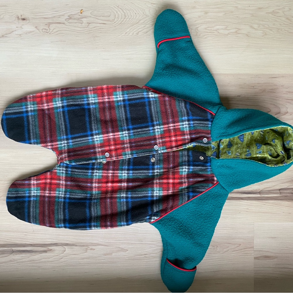 Plaid and Teal Kids One Piece